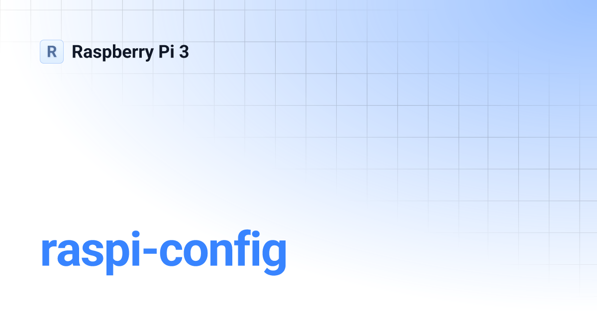 raspiconfig Raspberry Pi 3